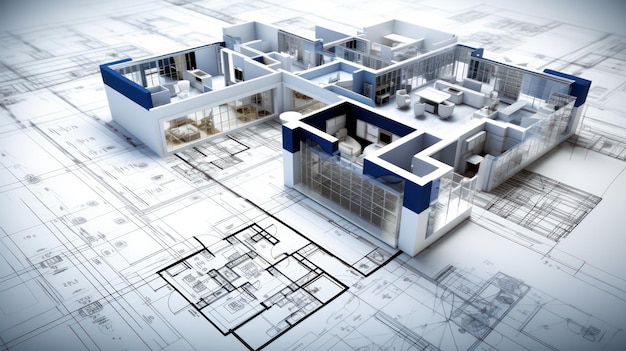 Construction sur le plan d'étage de l'architecture