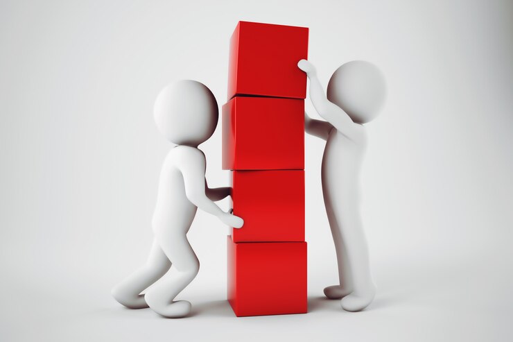Photo construire un concept d'entreprise. rendu 3d