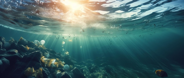 La contamination des océans pollués de la mer a causé l'IA générative