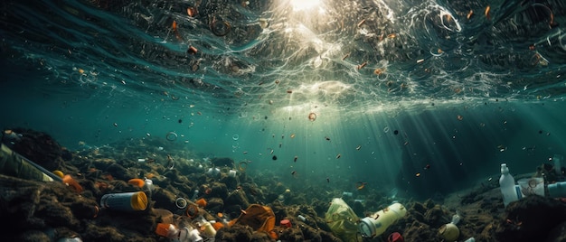 La contamination des océans pollués de la mer a causé l'IA générative