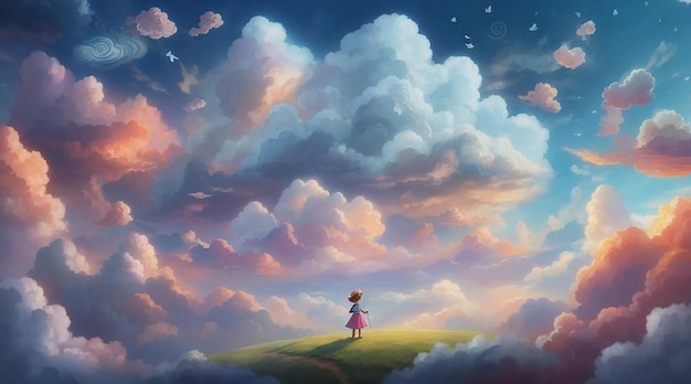 Conte fantastique pour enfants avec des nuages