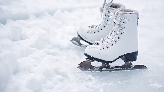 Conte givré de lames de patins à glace