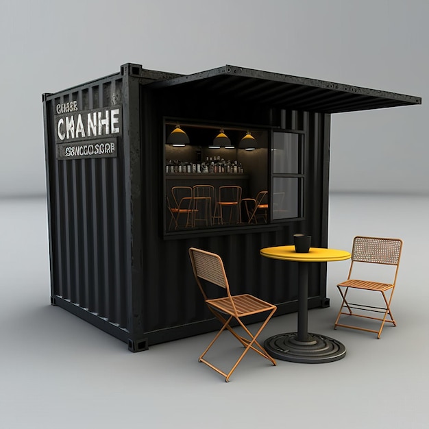 conteneur bar pub restaurant illustration concept de durabilité et recyclage éco moderne minimal