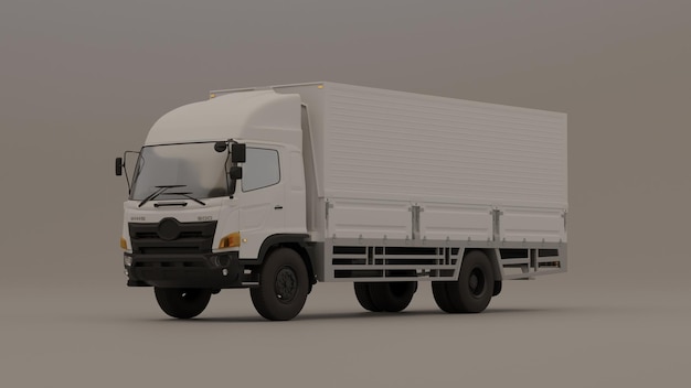 Conteneur de camion de rendu 3D avec porte arrière