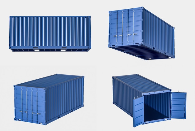 Conteneur et poidslogistique et transmissionrendu 3d