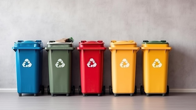 Conteneur de recyclage dans un bureau de couloir généré par l'IA