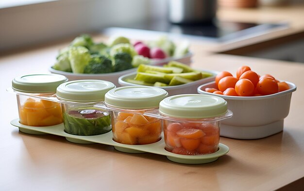 Photo conteneurs de stockage d'aliments pour bébés