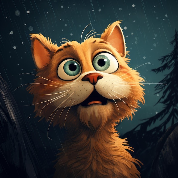 Les contes d'aventure de Ginger Un chat de dessin animé méchant et amusant