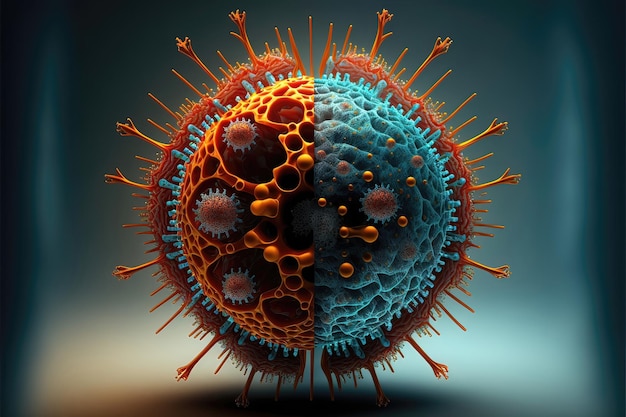 Contexte abstrait de la mutation du coronavirus