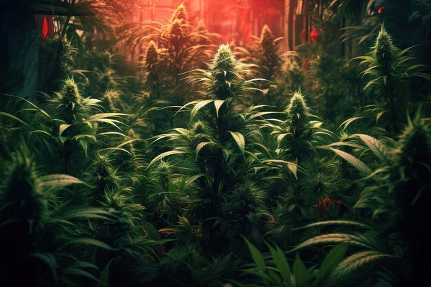 Contexte artistique inspiré du cannabis cinématographique AI générative