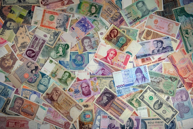 Contexte des billets de banque de différents pays du monde