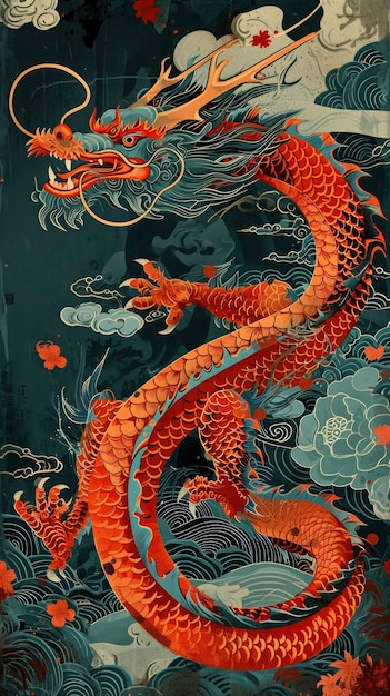 Photo contexte de l'illustration dynamique chinoise