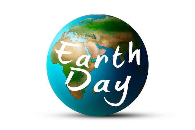 Contexte de la journée mondiale de la terre Illustration d'une bannière du jour de la terre heureuse pour la célébration des vacances de préservation de la nature et de l'environnement sur fond blanc