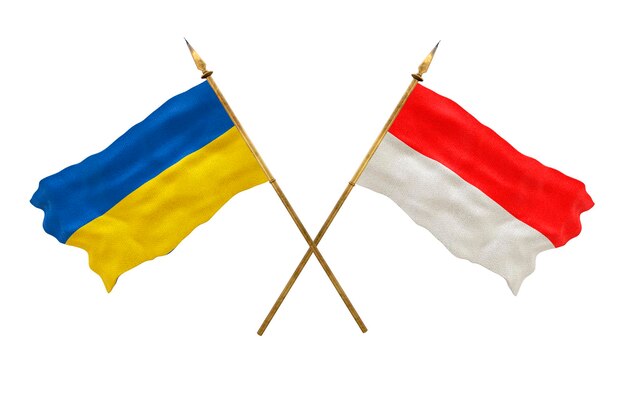 Contexte pour les concepteurs Fête nationale Drapeaux nationaux de l'Ukraine et de l'Indonésie