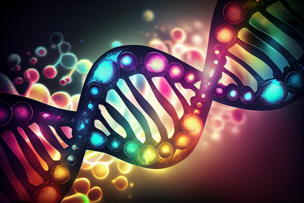 Contexte scientifique abstrait avec des brins d'ADN