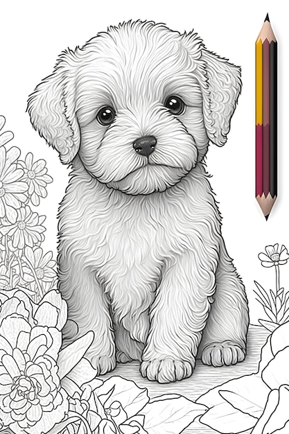 contour animal doodle pour chien