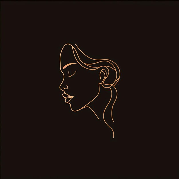 Photo le contour du visage de la femme logo d'art abstrait