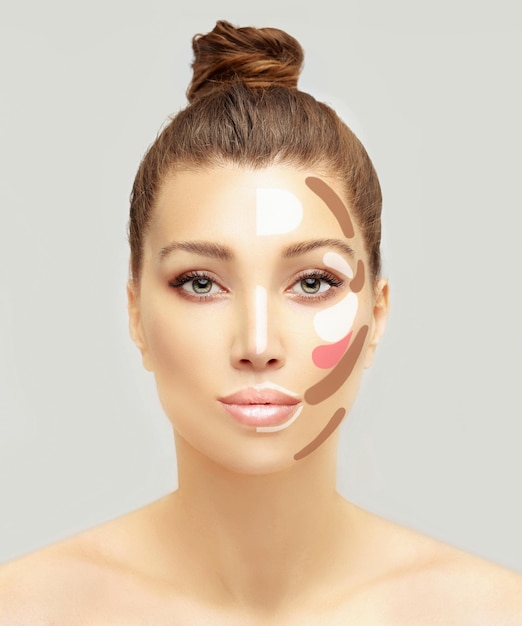 Contouring Make up visage femme Contour et mise en valeur du maquillage
