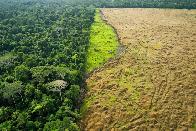 Le contraste de la déforestation