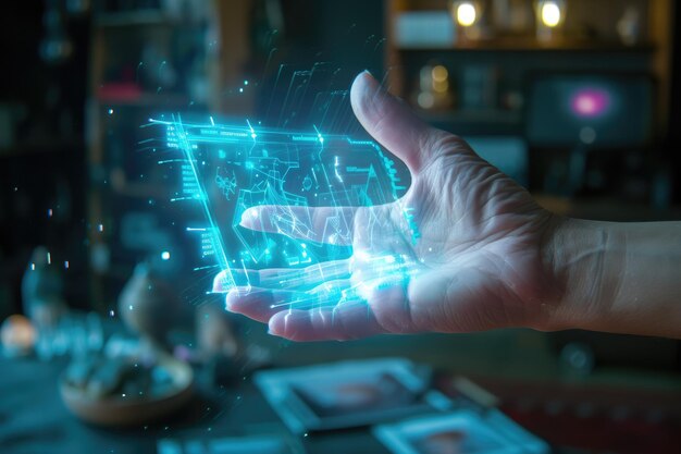 contrôle hologrammique par des gestes technologies futures