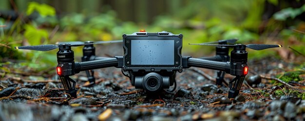 Photo un contrôleur de drone de pointe avec un fond blanc et vide