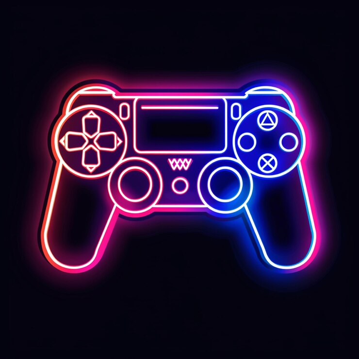 Photo le contrôleur de jeu neon