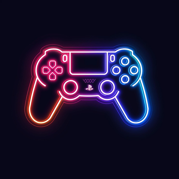 Photo le contrôleur de jeu neon
