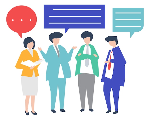 Conversation d'affaires illustration png fond transparent
