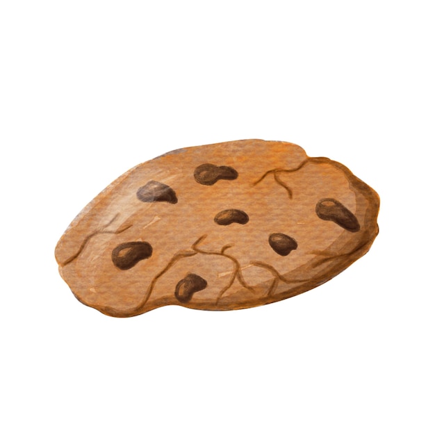 Cookie à l'aquarelle avec des gouttes de chocolat Cookies de Noël et de Noël Concept de bonbons