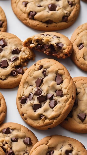 Cookie aux pépites de chocolat sur blanc