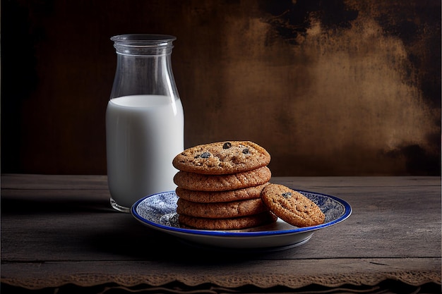 cookie et lait vintage