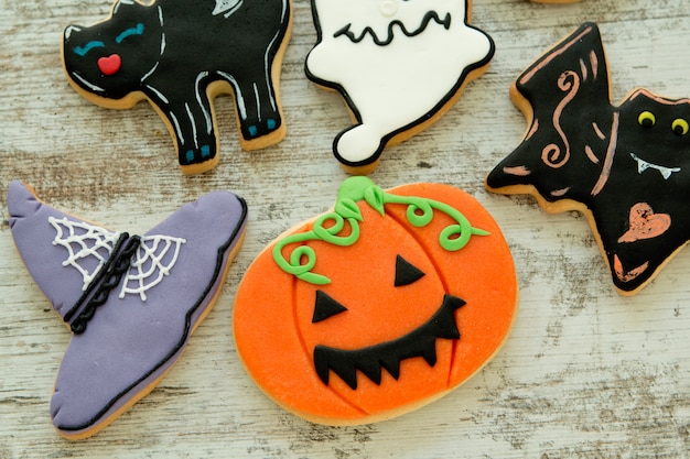 Photo cookies d'halloween de différentes formes