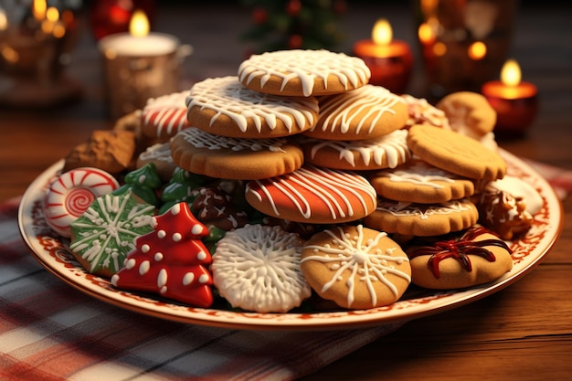 Cookies de Noël de différentes formes et couleurs arr 00135 02