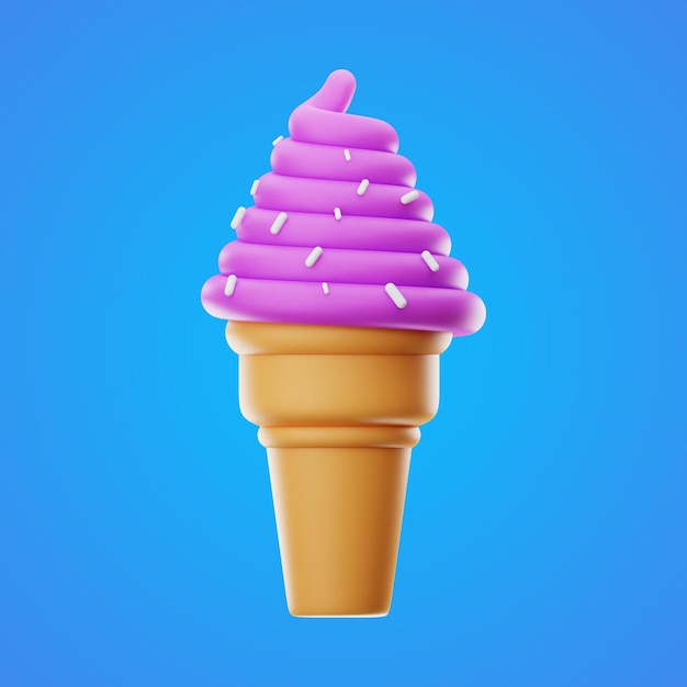 Cool ice cream food and drink icon rendu 3d sur fond isolé