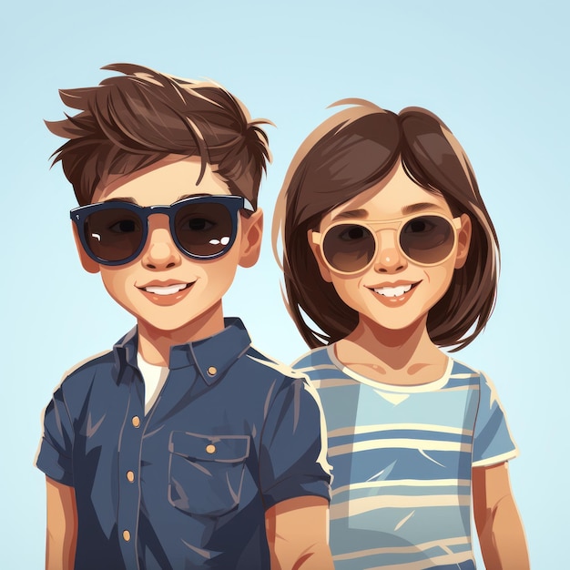 Cool Kids dans des lunettes de soleil générées par l'IA