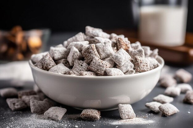 Des copains de boue recouverts de chocolat avec du sucre glacé