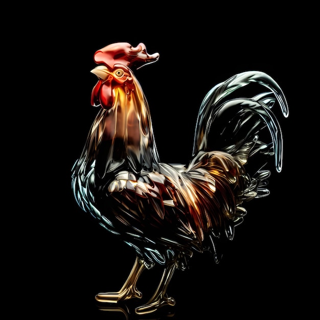 Un coq en verre