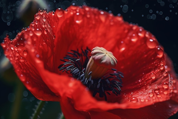 Coquelicot rouge généré par Ai