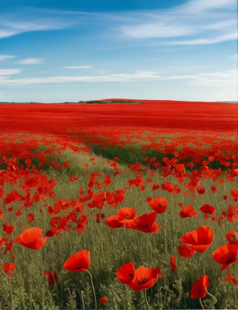 Coquelicots rouges en fleurs