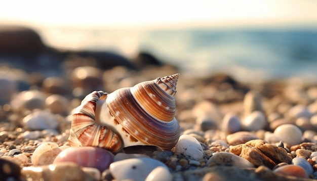 Un coquillage sur une plage