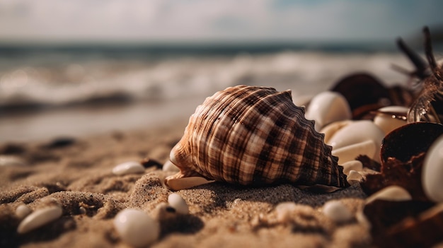 Des coquillages enchanteurs mettant en valeur la beauté naturelle et l'élégance côtière dans tous les détails