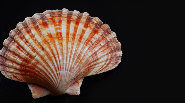 Des coquillages sur un fond noir massif