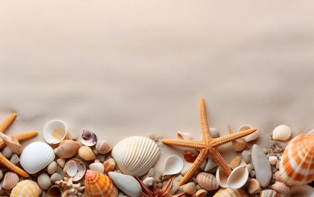 Coquillages sur un fond de plage