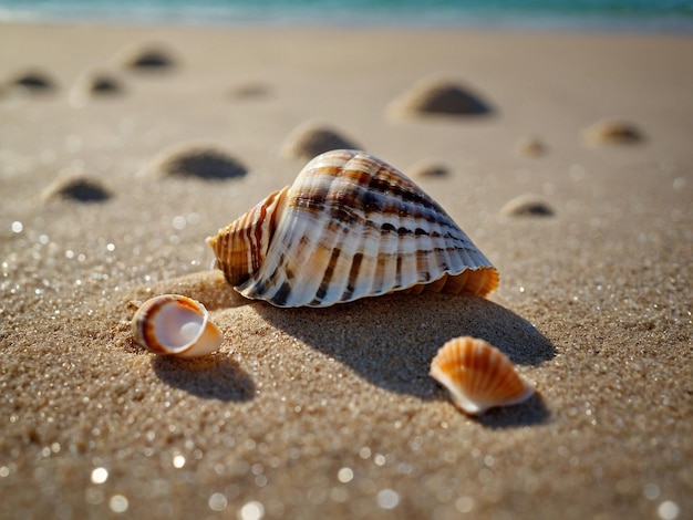 Des coquillages de mer de près