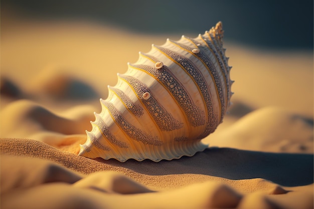 Coquille sur la plage de sable