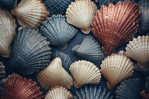 Les coquilles ont des formes, des couleurs et des textures différentes.