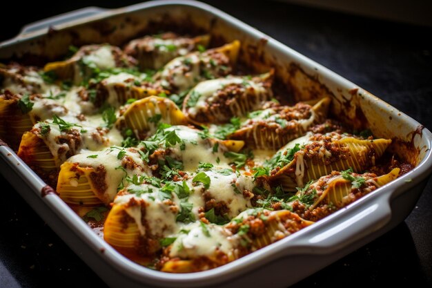 Coquilles remplies de lasagne