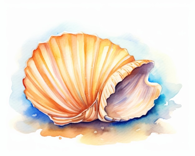 coquilles Saint-Jacques aquarelles