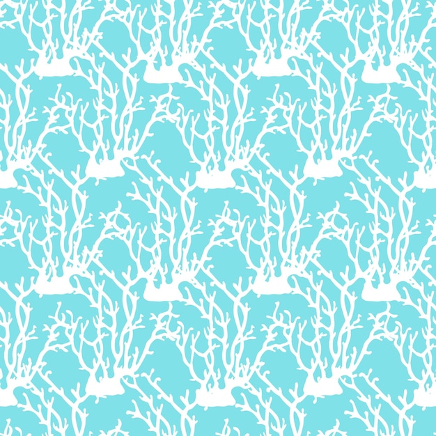 Le corail blanc sur un fond bleu