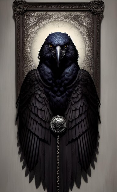Photo un corbeau avec une clé dans son bec